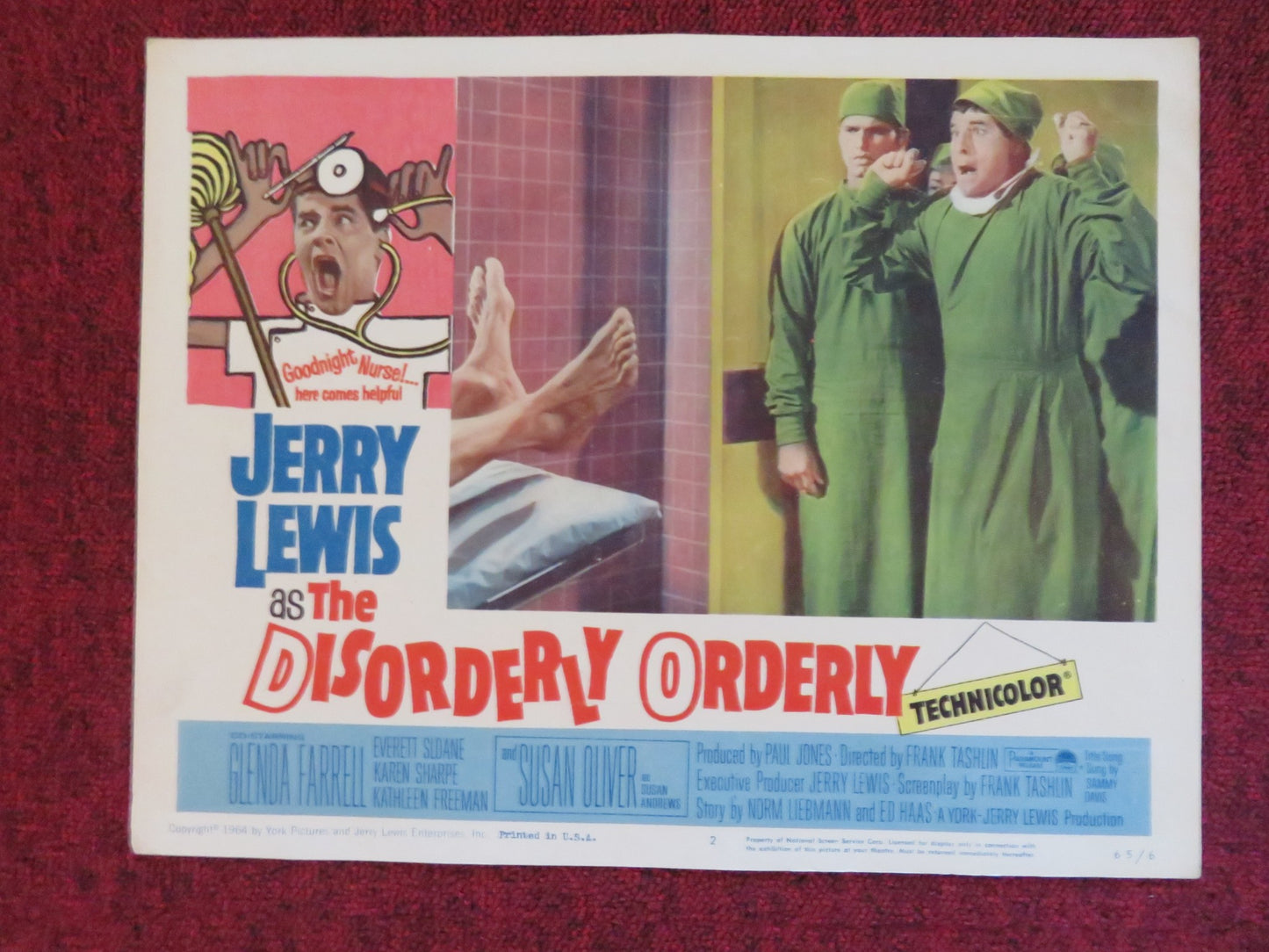 THE DISORDERLY ORDERLY US LOBBY CARD FULL SET JERRY LEWIS GLENDA FARRELL 1965