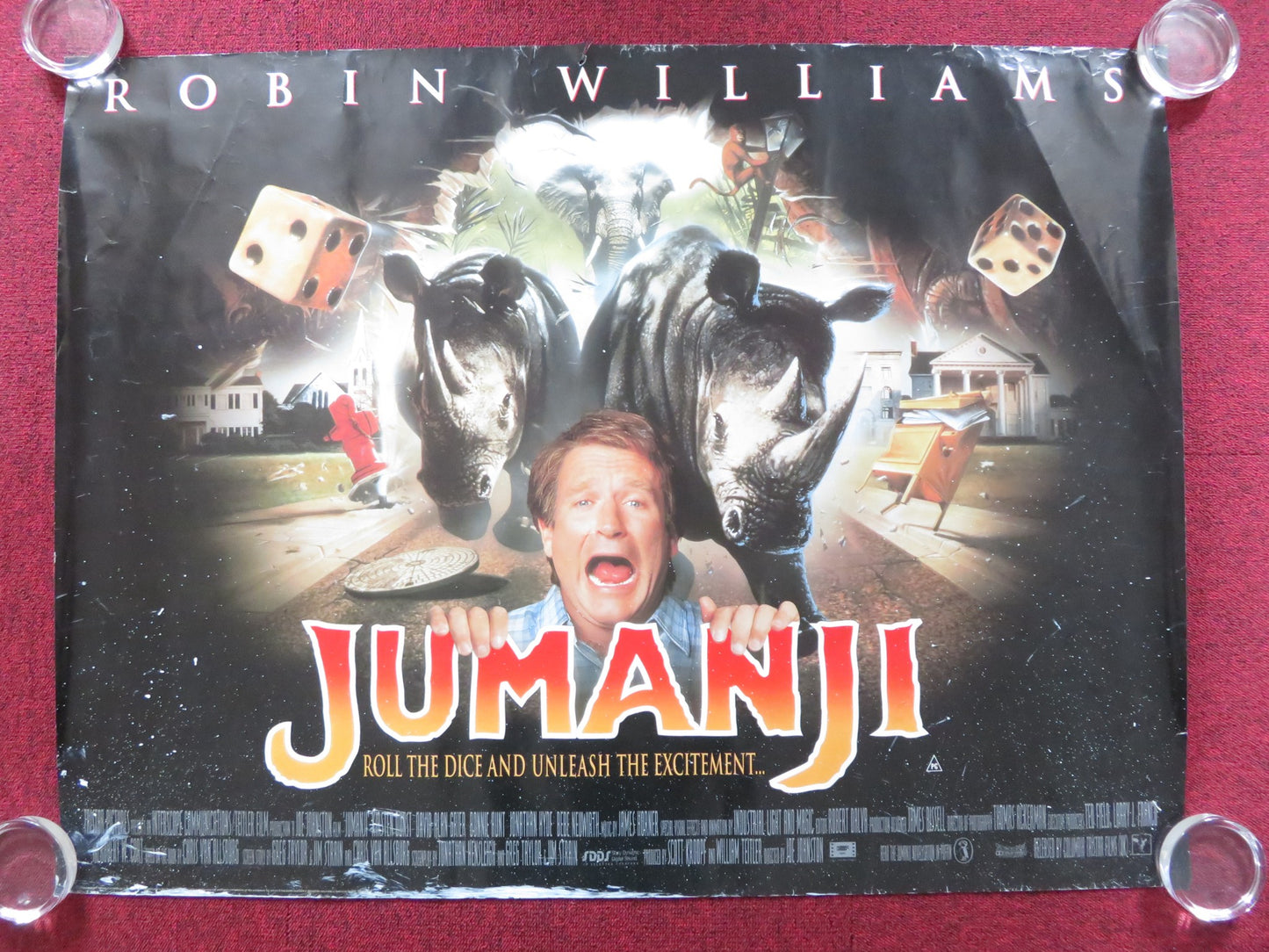 JUMANJI UK QUAD (30"x 40") ROLLED POSTER ROBIN WILLIAMS KIRSTEN DUNST 1995