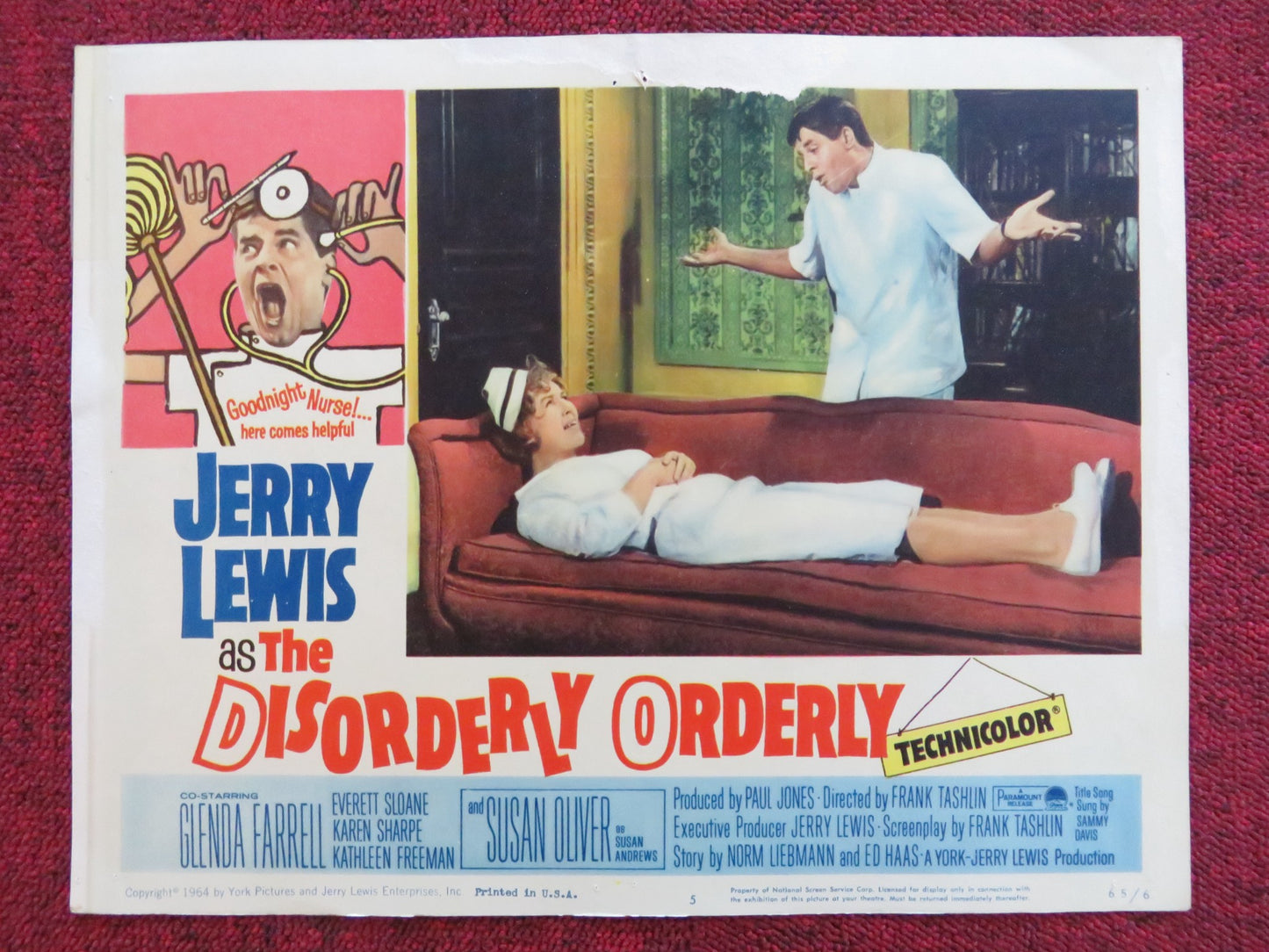 THE DISORDERLY ORDERLY US LOBBY CARD FULL SET JERRY LEWIS GLENDA FARRELL 1965