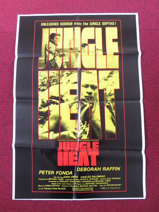 JUNGLE HEAT FOLDED US ONE SHEET POSTER DEBORAH RAFFIN PETER FONDA R1984