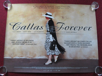 CALLAS FOREVER UK QUAD ROLLED POSTER FANNY ARDANT JEREMY IRONS 2002