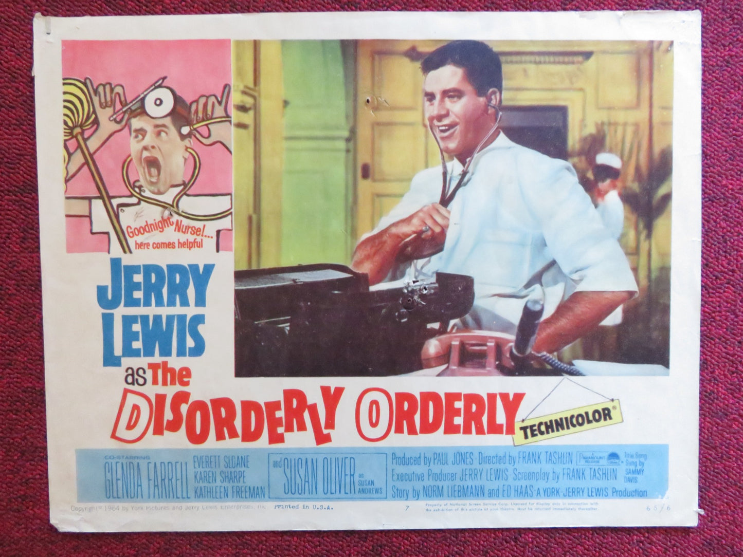 THE DISORDERLY ORDERLY US LOBBY CARD FULL SET JERRY LEWIS GLENDA FARRELL 1965