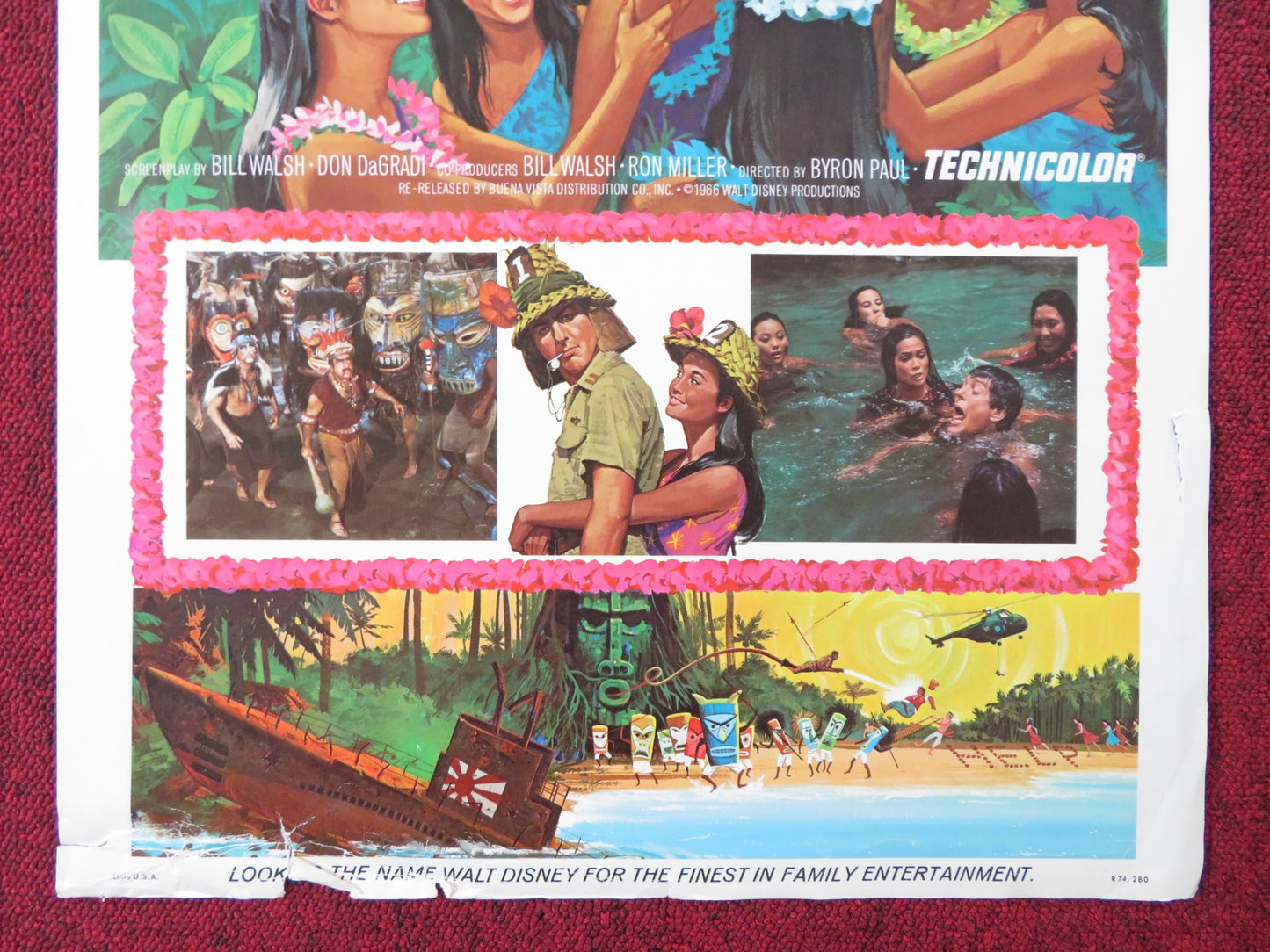 LT. ROBIN CRUSOE U.S.N. US INSERT (14"x 36") POSTER DICK VAN DYKE KWAN 1974