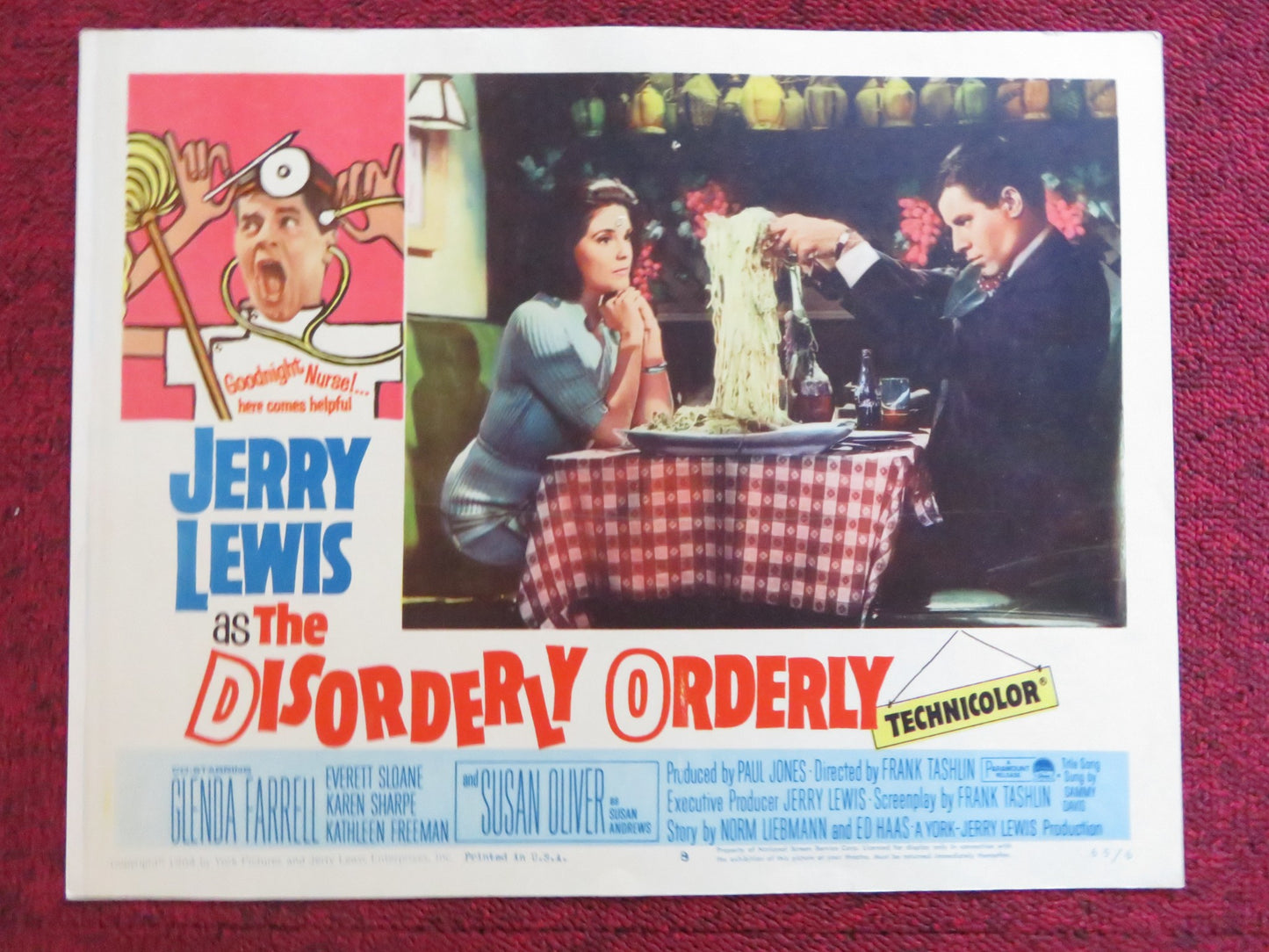 THE DISORDERLY ORDERLY US LOBBY CARD FULL SET JERRY LEWIS GLENDA FARRELL 1965