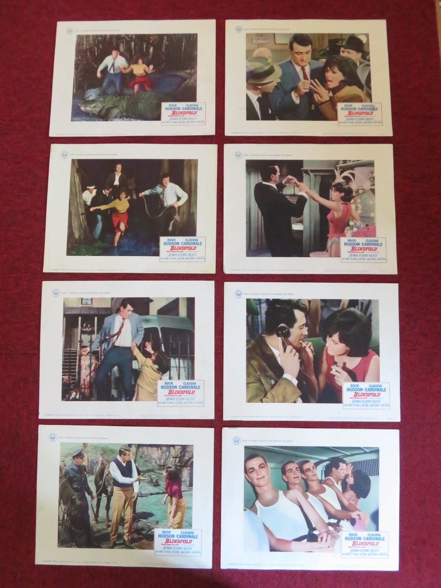 BLINDFOLD US LOBBY CARD FULL SET ROCK HUDSON CLAUDIA CARDINALE 1966