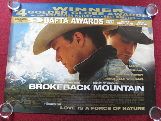 BROKEBACK MOUNTAIN UK QUAD ROLLED POSTER JAKE GYLLENHAAL HEATH LEDGER 2005