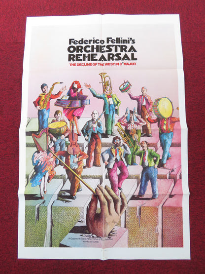 ORCHESTRA REHEARSAL FOLDED US ONE SHEET POSTER BALDUIN BAAS CLARA COLOSIMO 1978