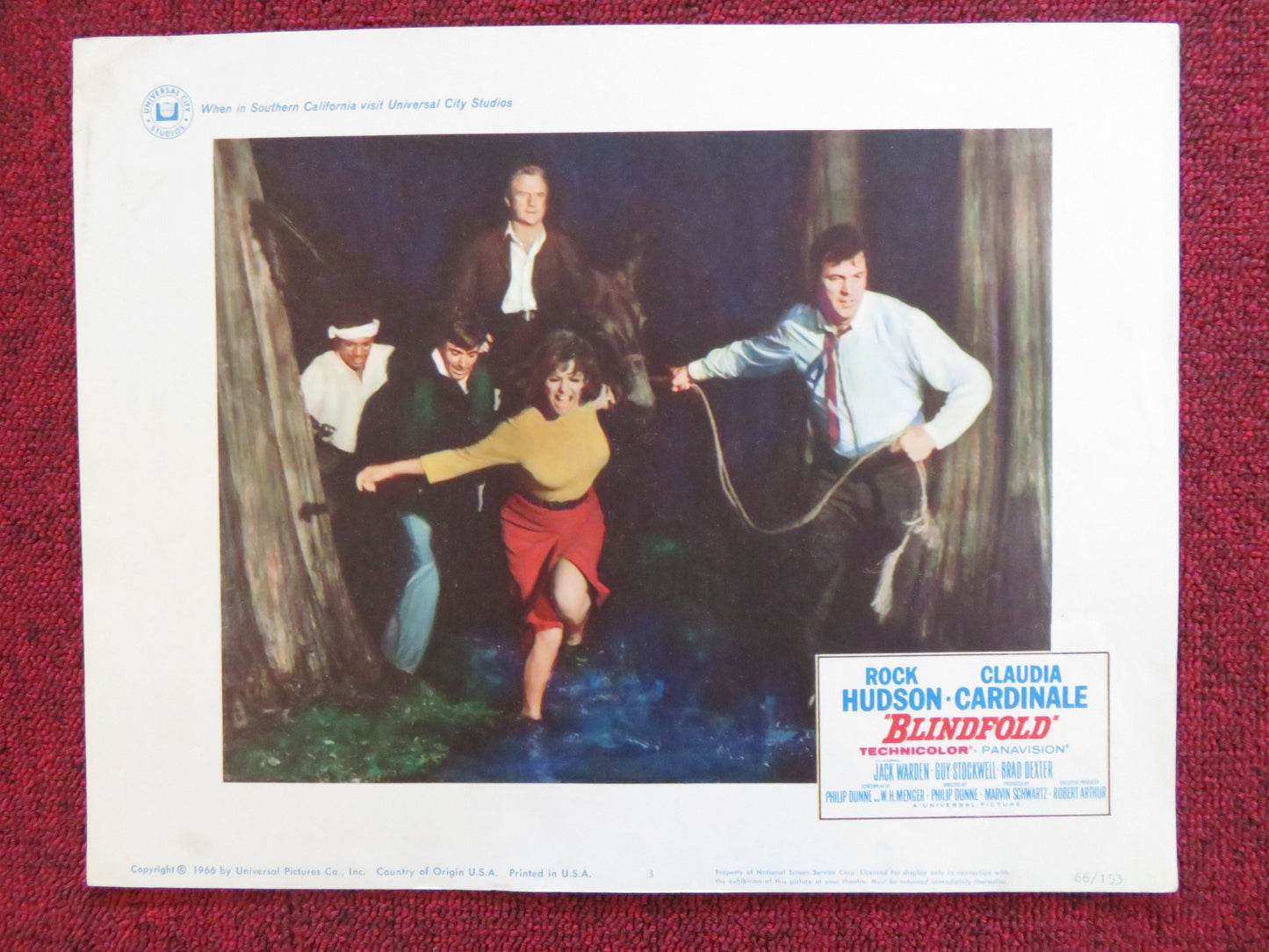 BLINDFOLD US LOBBY CARD FULL SET ROCK HUDSON CLAUDIA CARDINALE 1966