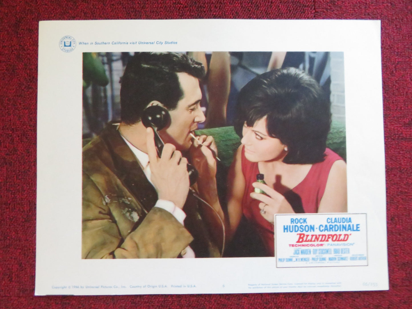 BLINDFOLD US LOBBY CARD FULL SET ROCK HUDSON CLAUDIA CARDINALE 1966