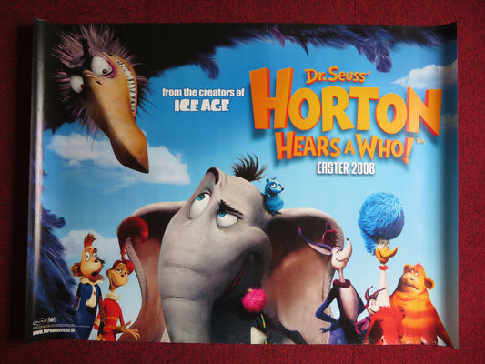 HORTON HEARS A WHO! UK QUAD (30"x 40") ROLLED POSTER JIM CARREY S. CARELL 2008