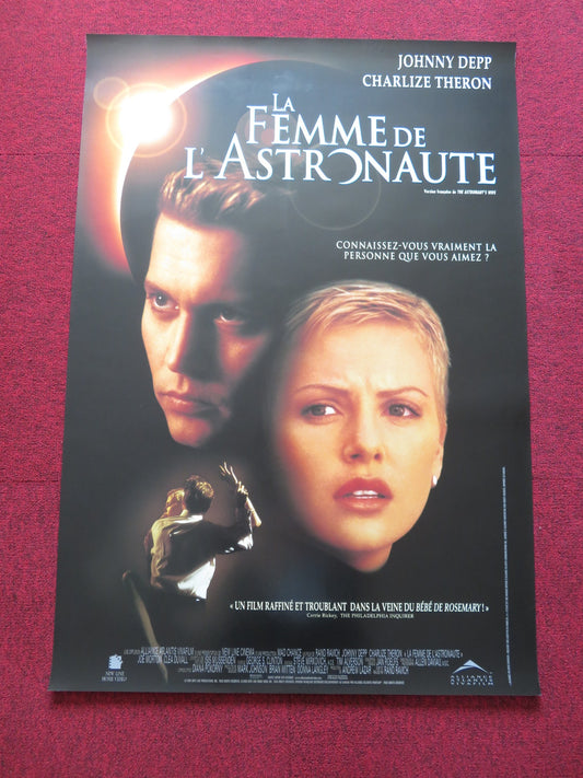 THE ASTRONAUT'S WIFE FRENCH ONE SHEET ROLLED POSTER JOHNNY DEPP C. THERON 1999