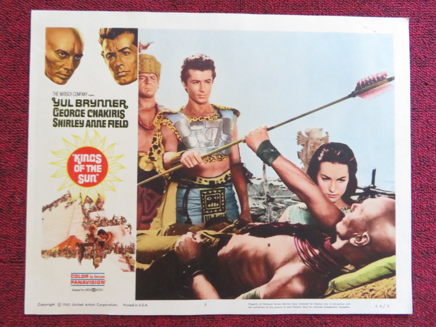 KINGS OF THE SUN US LOBBY CARD FULL SET YUL BRYNNER GEORGE CHAKIRIS 1963