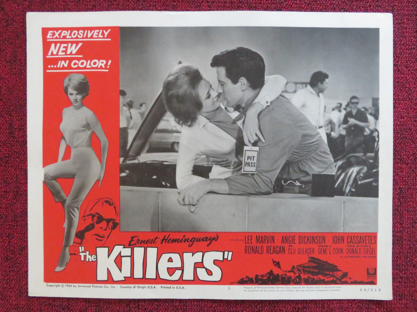 THE KILLERS US LOBBY CARD FULL SET LEE MARVIN ANGIE DICKINSON RONALD REAGAN 1964