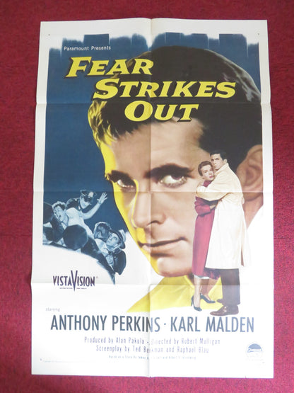 FEAR STRIKES FOLDED US ONE SHEET POSTER ANTHONY PERKINS KARL MALDEN 1957