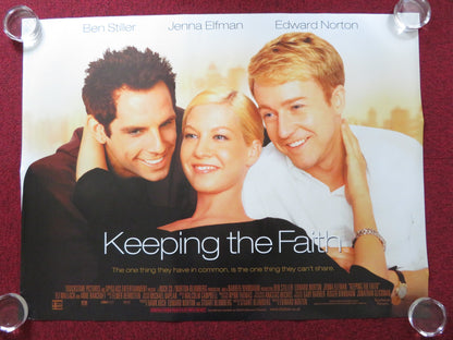 KEEPING THE FAITH UK QUAD (30"x 40") ROLLED POSTER BEN STILLER E. NORTON 2000