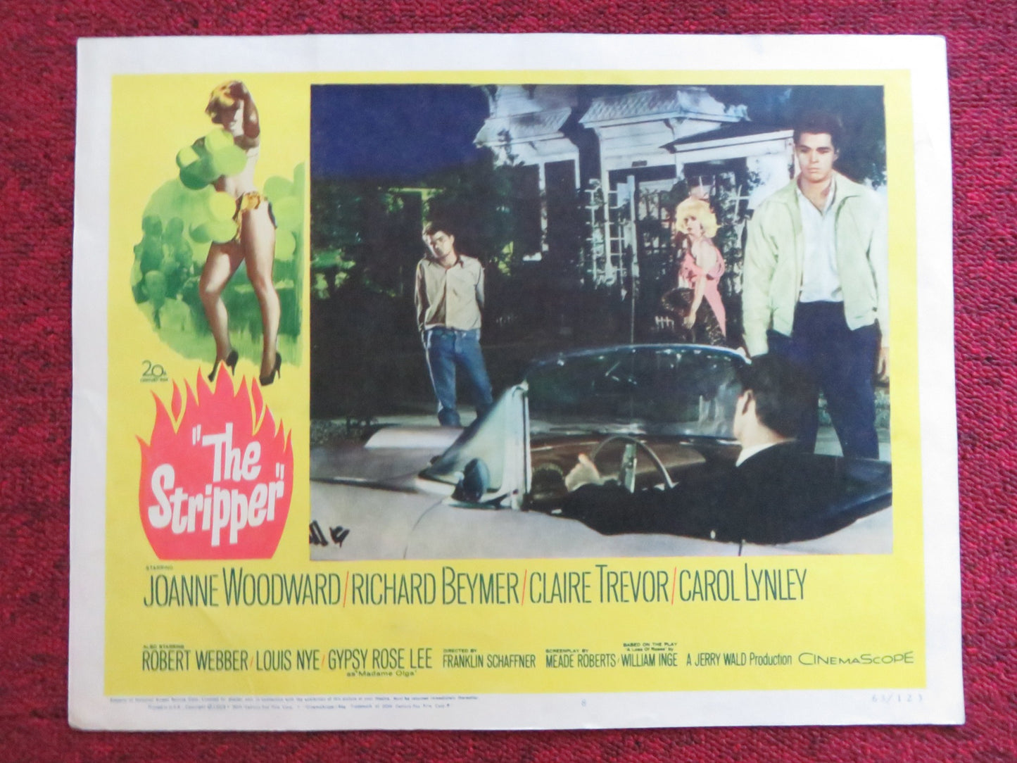 THE STRIPPER US LOBBY CARD FULL SET JOANNE WOODWARD RICHARD BEYMER 1963