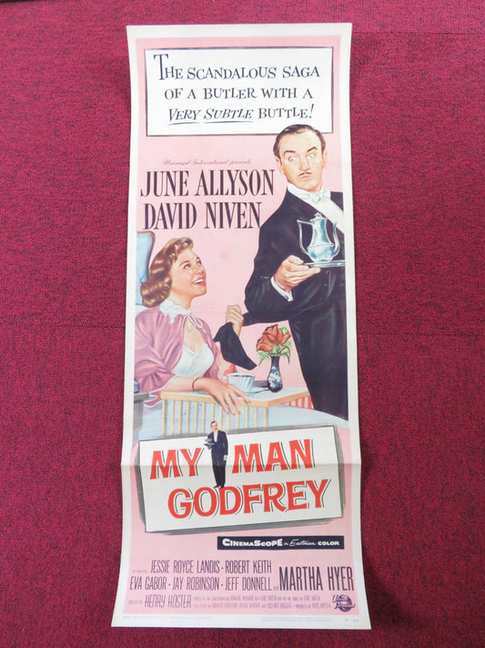 MY MAN GODFREY US INSERT (14"x 36") POSTER JUNE ALLYSON DAVID NIVEN 1957