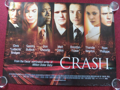 CRASH UK QUAD ROLLED POSTER SANDRA BULLOCK DON CHEADLE  2005