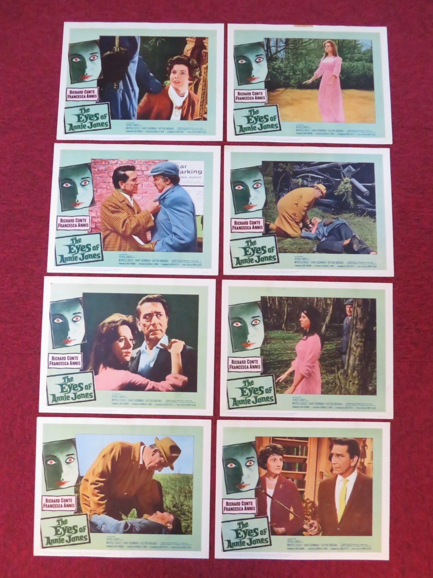 THE EYES OF ANNIE JONES US LOBBY CARD FULL SET R.CONTE FRANCESCA ANNIS 1963