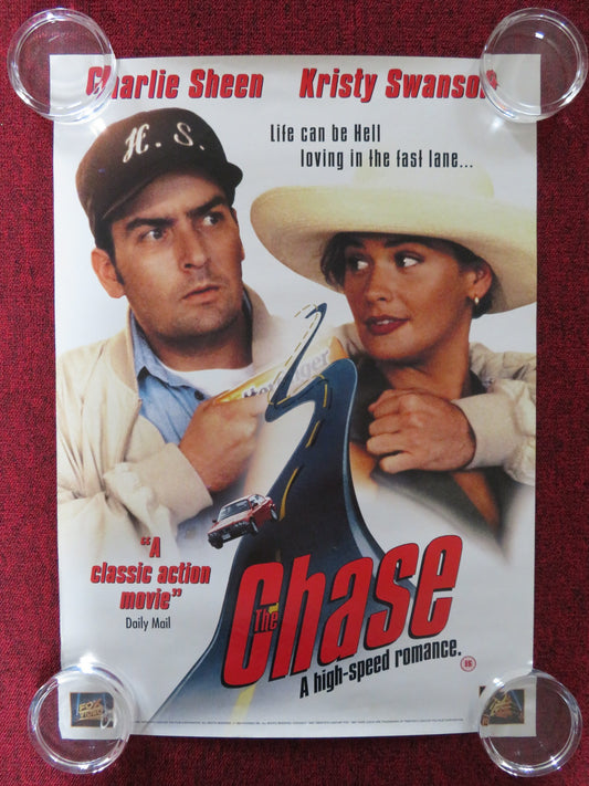 THE CHASE VHS VIDEO POSTER CHARLIE SHEEN KRISTY SWANSON 1994