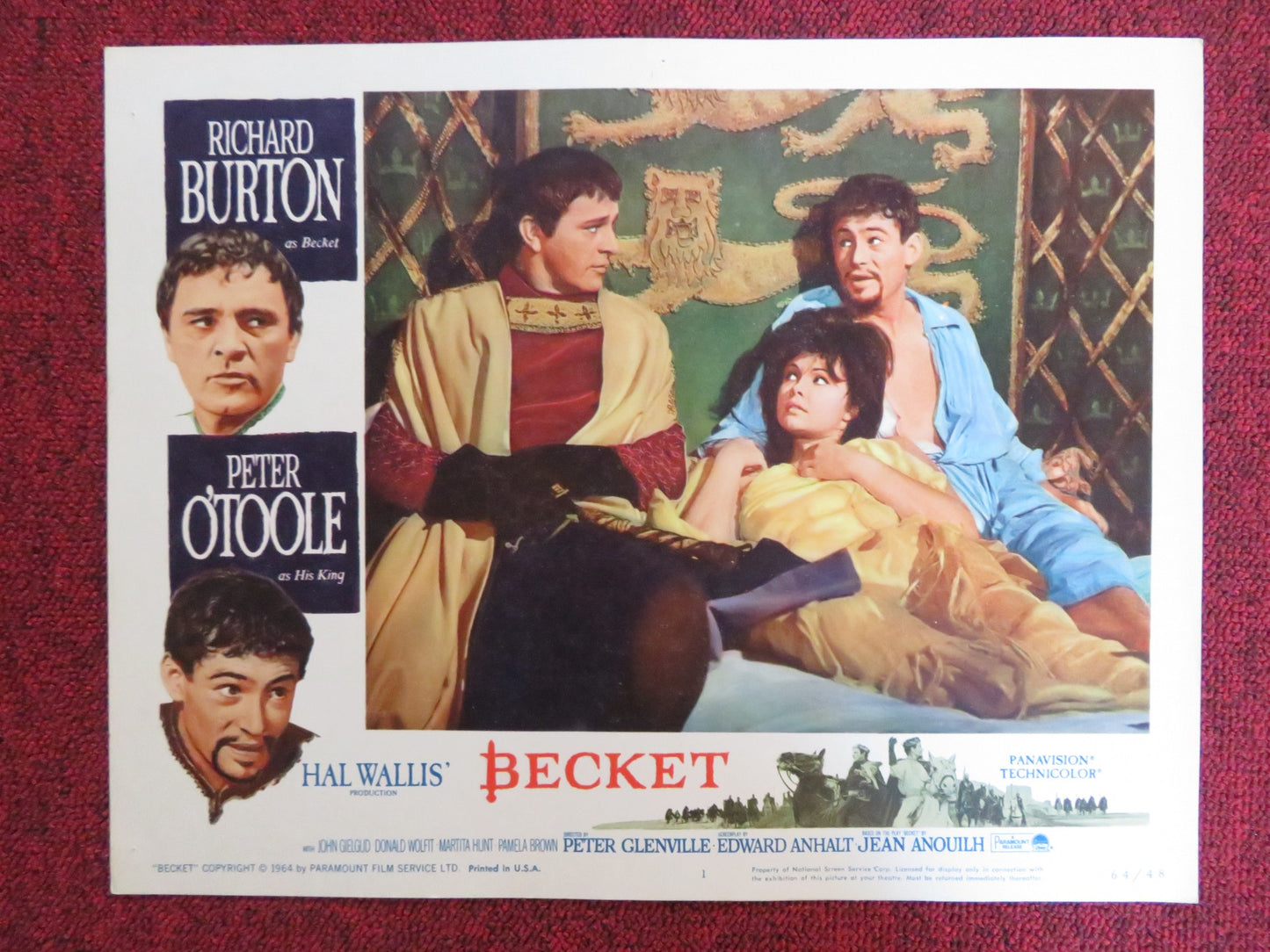 BECKET US LOBBY CARD FULL SET RICHARD BURTON PETEER O'TOOLE 1964