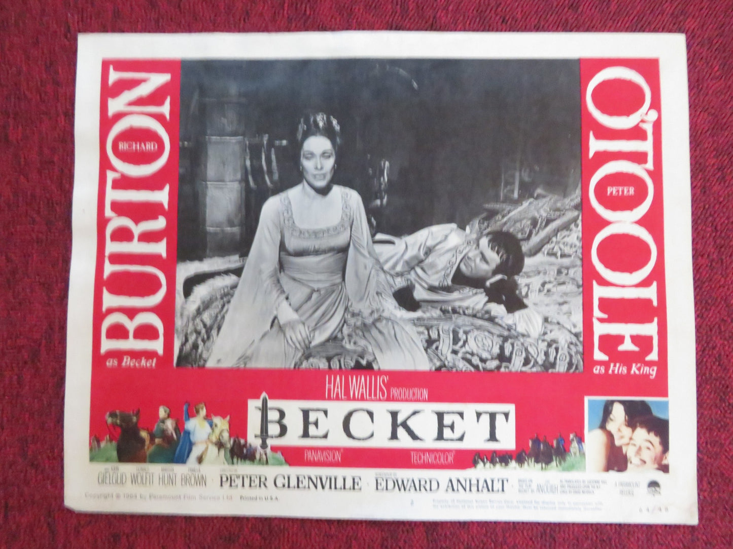 BECKET US LOBBY CARD FULL SET RICHARD BURTON PETEER O'TOOLE 1964