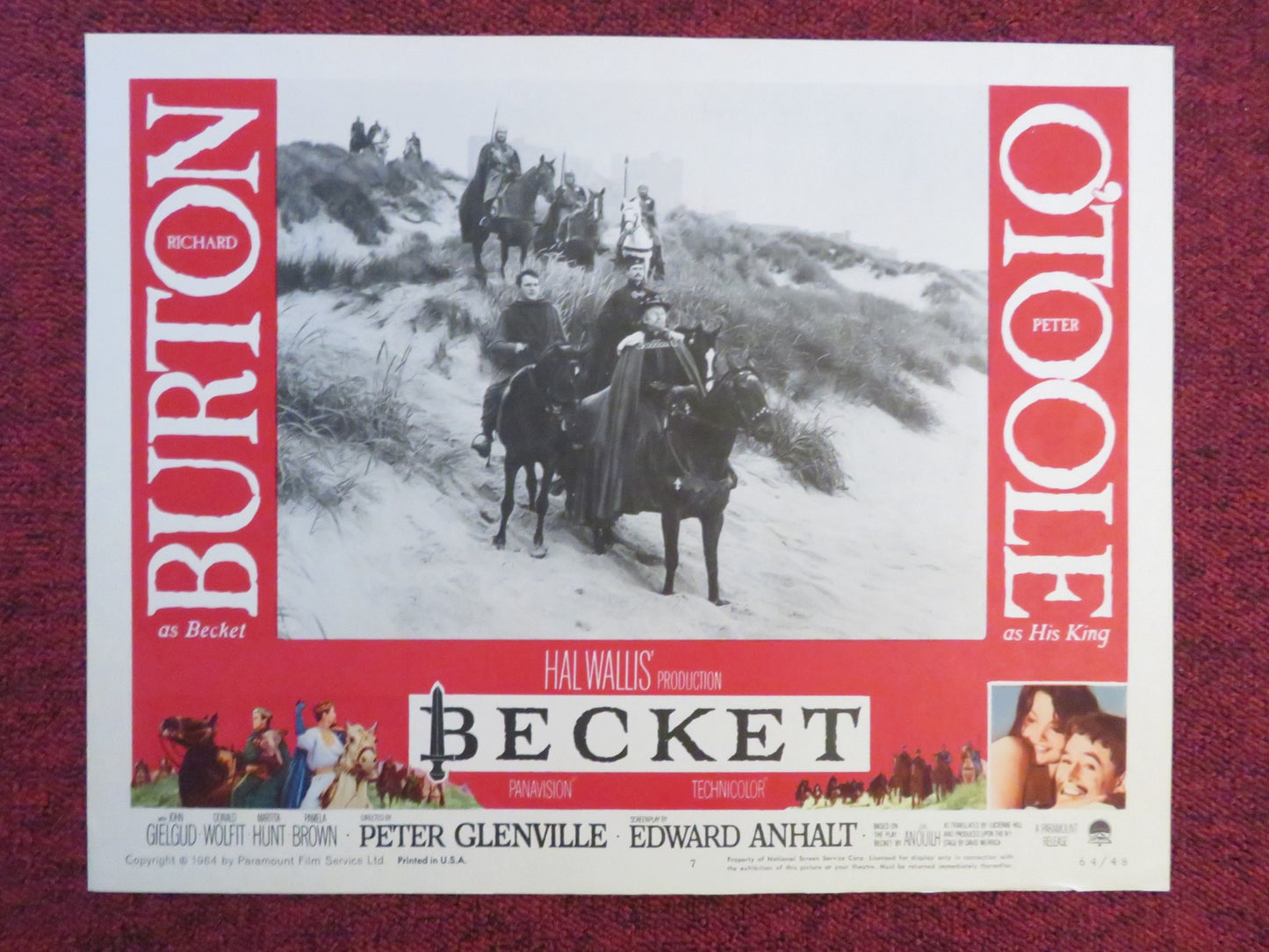 BECKET US LOBBY CARD FULL SET RICHARD BURTON PETEER O'TOOLE 1964