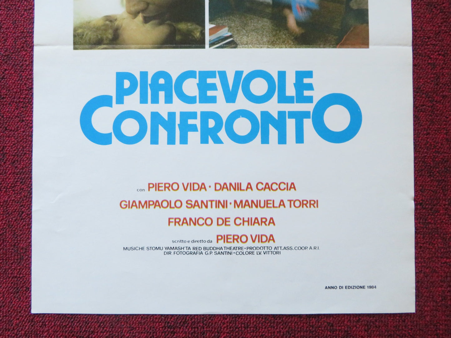 PIACEVOLE CONFRONTO ITALIAN LOCANDINA POSTER PIERO VIDA DANILA CACCIA 1984