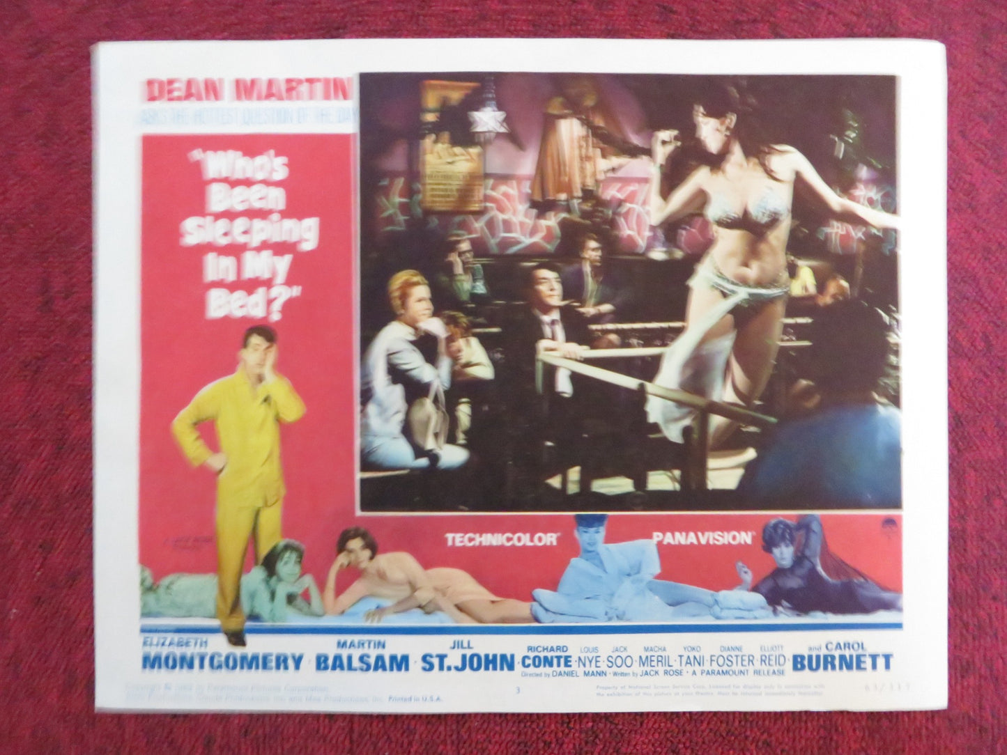 WHO'S BEEN SLEEPING IN MY BED? US LOBBY CARD FULL SET DEAN MARTIN ELIZABETH 1963