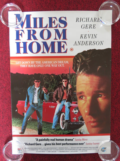 MILES FROM HOME VHS VIDEO POSTER RICHARD GERE KEVIN ANDERSON 1988