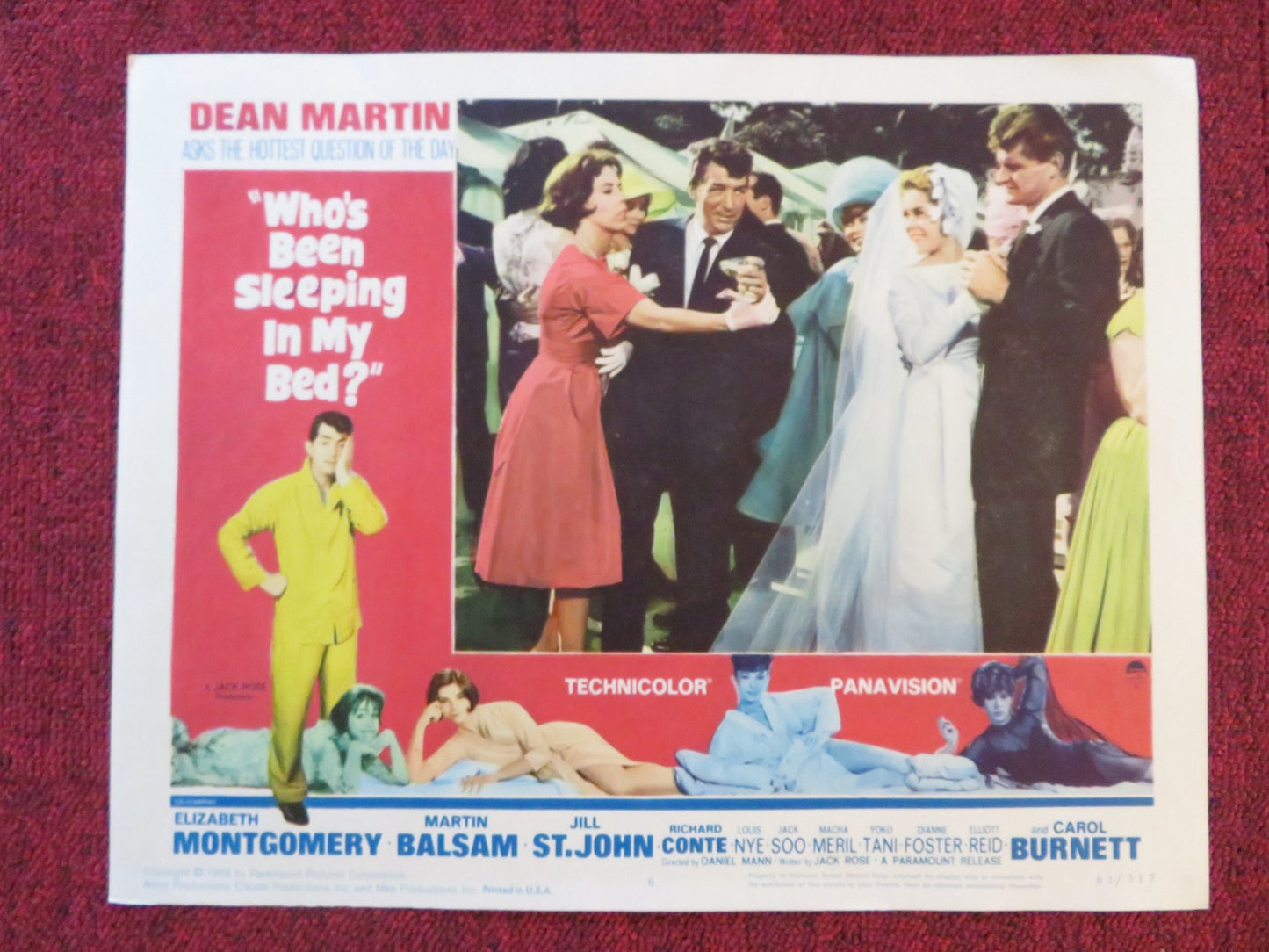 WHO'S BEEN SLEEPING IN MY BED? US LOBBY CARD FULL SET DEAN MARTIN ELIZABETH 1963