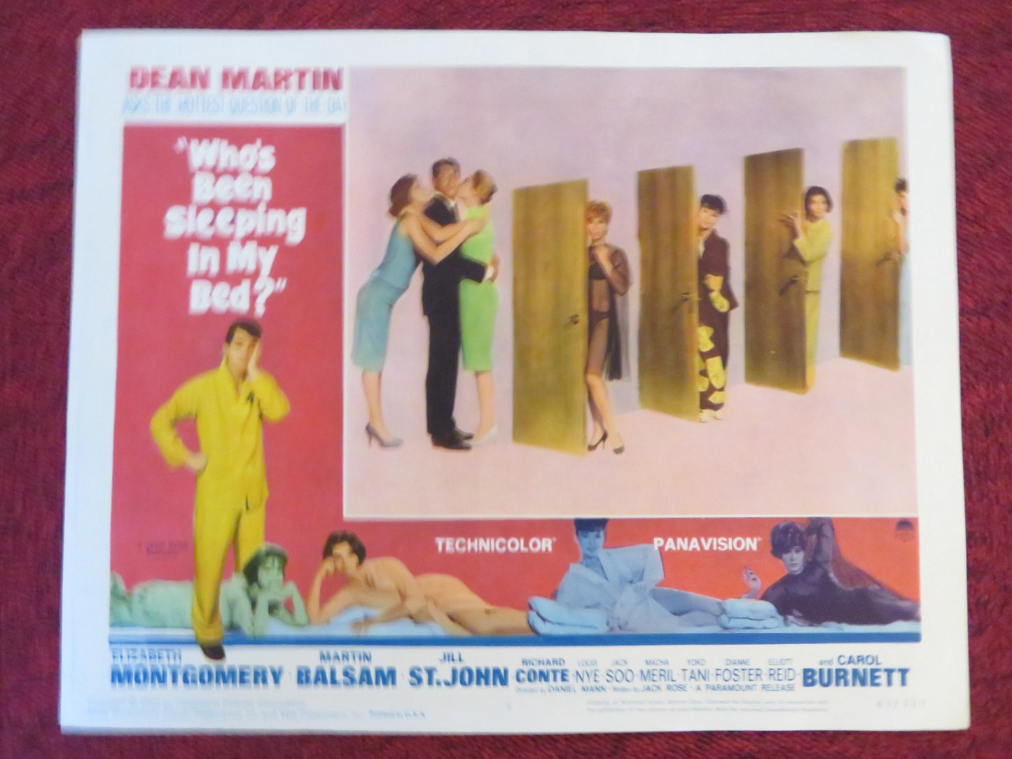 WHO'S BEEN SLEEPING IN MY BED? US LOBBY CARD FULL SET DEAN MARTIN ELIZABETH 1963