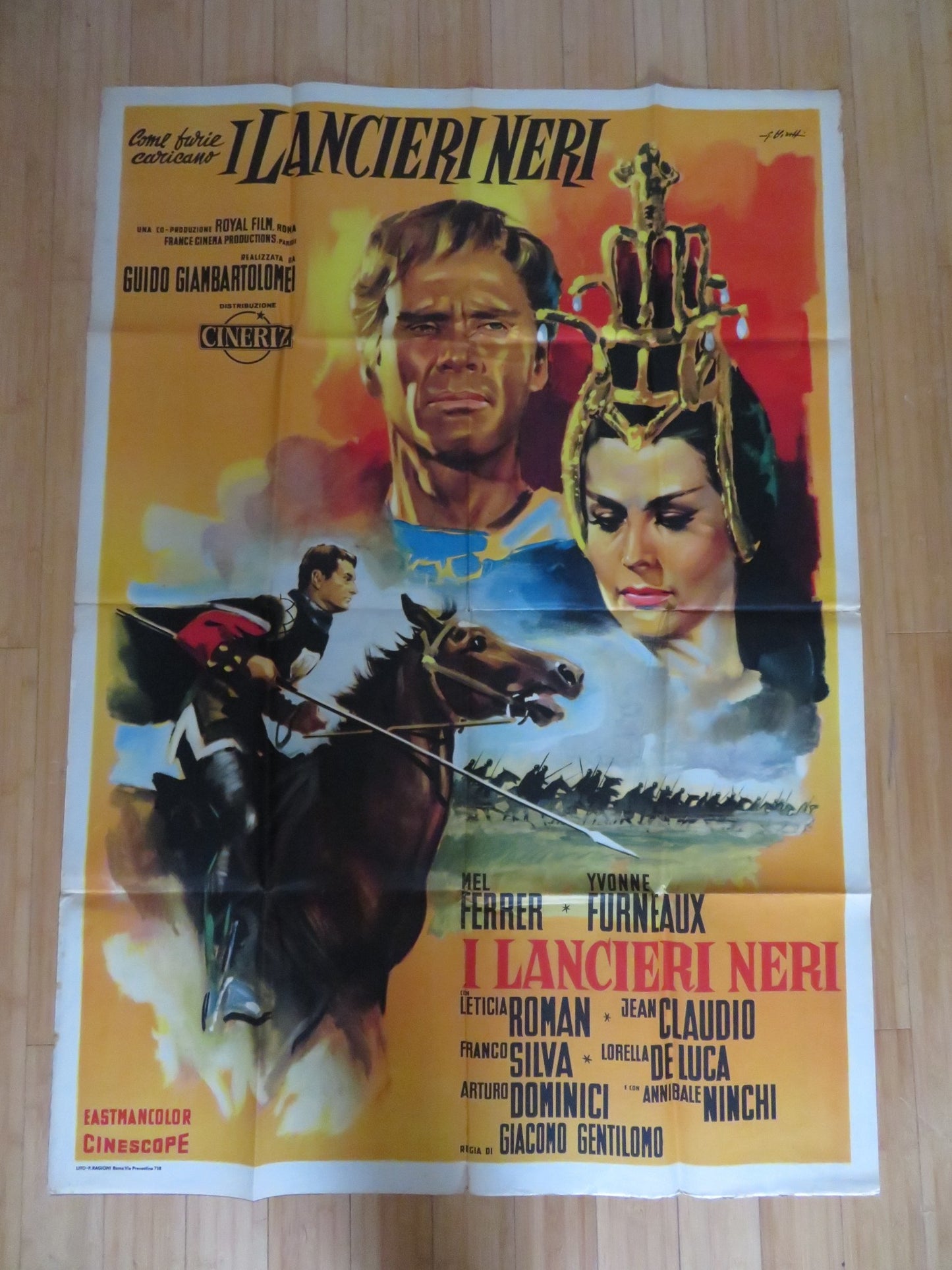 CHARGE OF THE BLACK LANCERS ITALIAN 2 FOGLIO POSTER MEL FERRER Y. FURNEAUX 1962