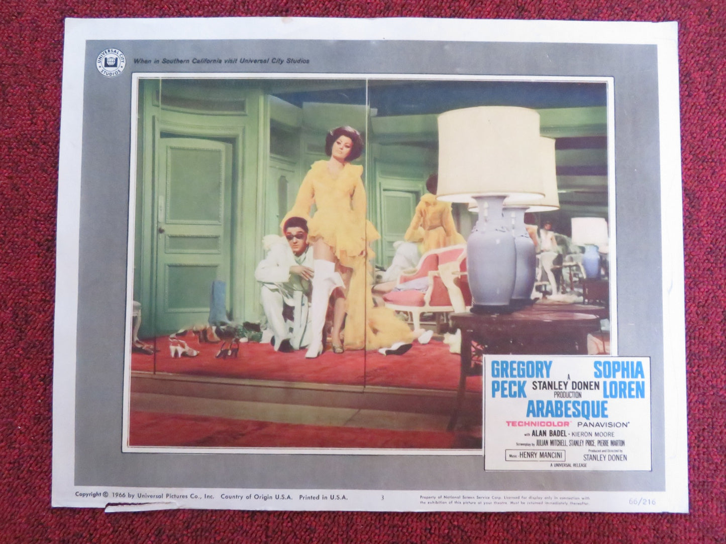 ARABESQUE US LOBBY CARD FULL SET GREGORY PECK SOPHIA LOREN 1966