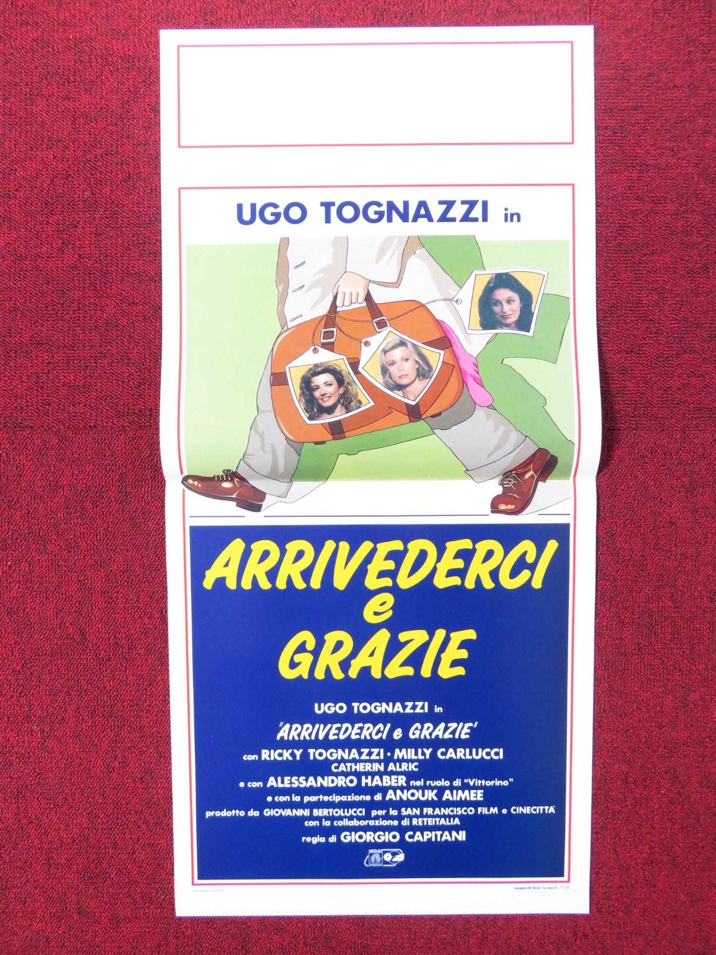 ARRIVEDERCI E GRAZIE ITALIAN LOCANDINA POSTER UGO TOGNAZZI RICKY TOGNAZZI 1988