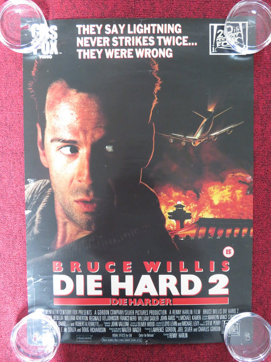 DIE HARD 2  VHS VIDEO POSTER BRUCE WILLIS BONNIE BEDELIA 1990