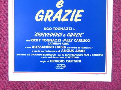 ARRIVEDERCI E GRAZIE ITALIAN LOCANDINA POSTER UGO TOGNAZZI RICKY TOGNAZZI 1988