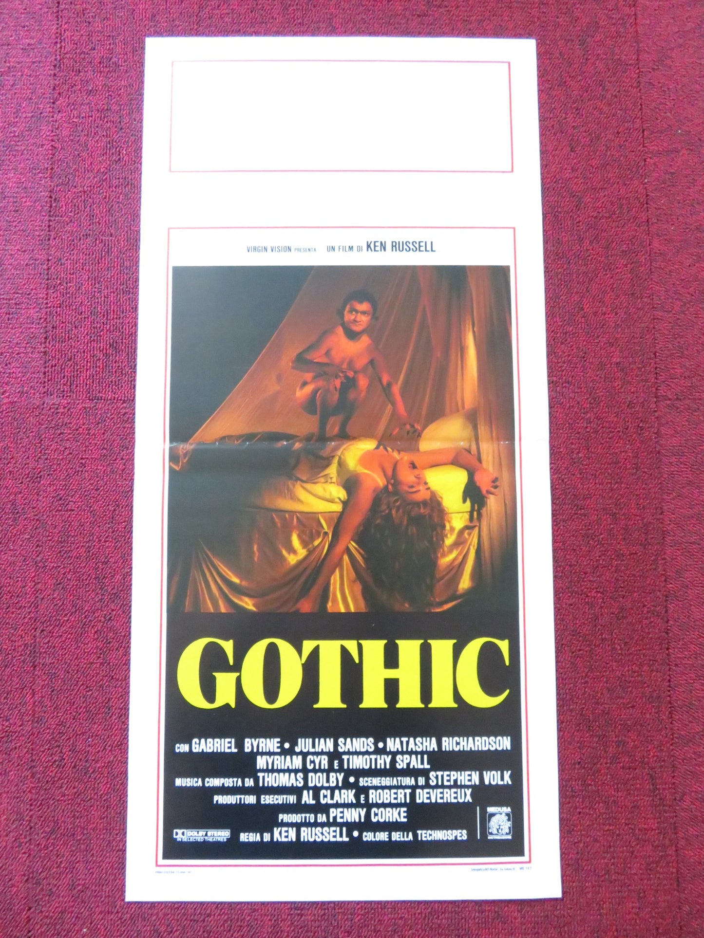 GOTHIC ITALIAN LOCANDINA POSTER GABRIEL BYRNE JULIAN SANDS 1986