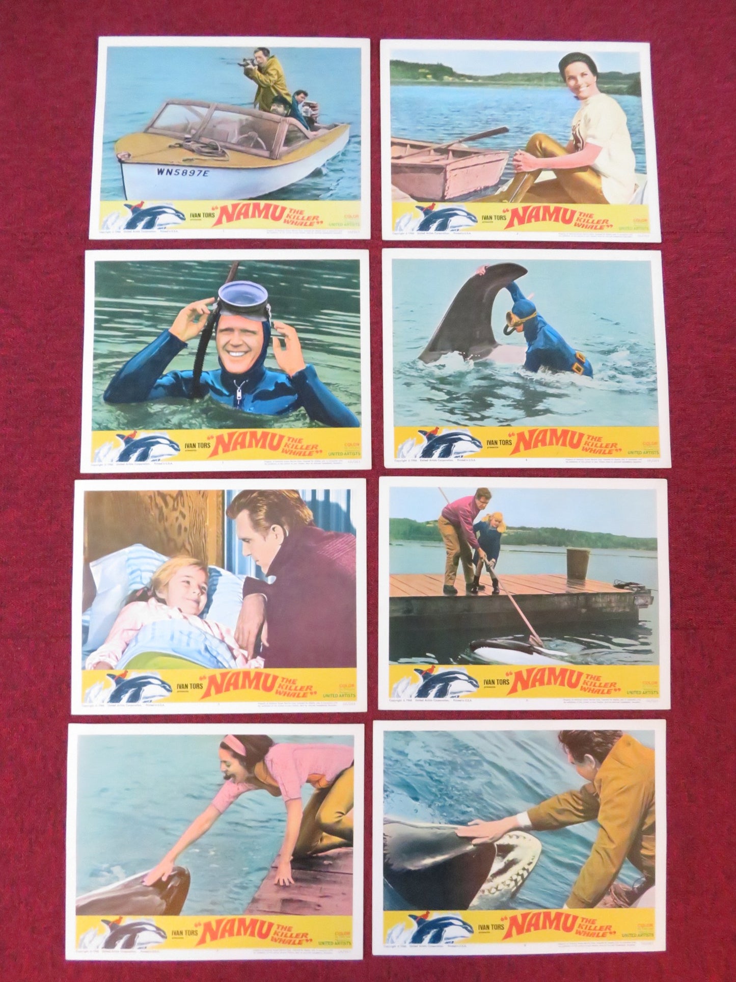 NAMU, THE KILLER WHALE US LOBBY CARD FULL SET ROBERT LANSING JOHN ANDERSON 1966