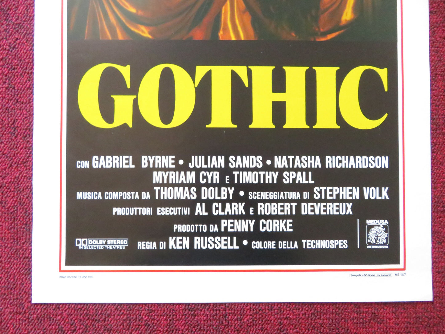 GOTHIC ITALIAN LOCANDINA POSTER GABRIEL BYRNE JULIAN SANDS 1986