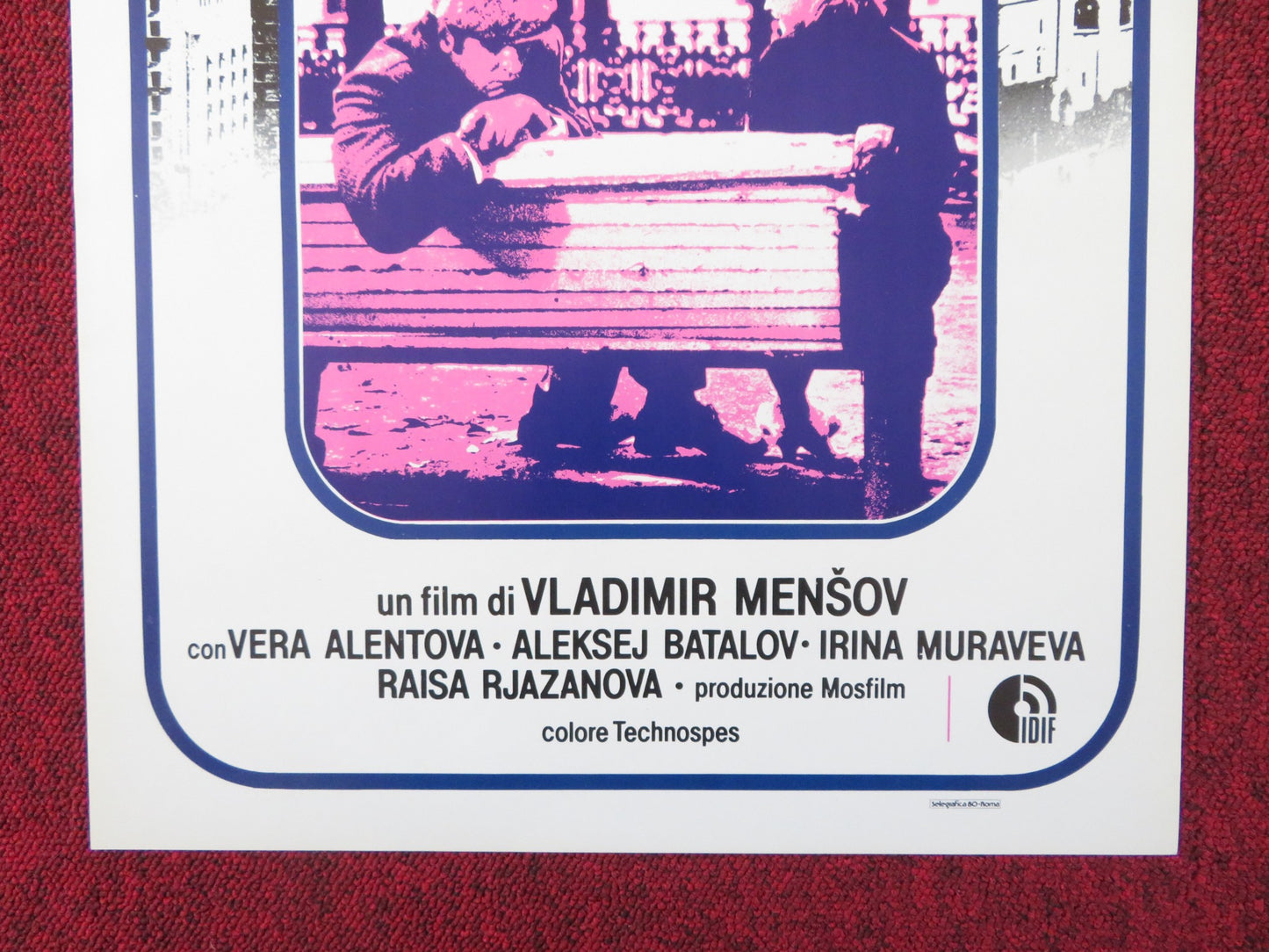 MOSCOW DOES NOT BELIEVE IN TEARS ITALIAN LOCANDINA POSTER VERA ALENTOVA 1980