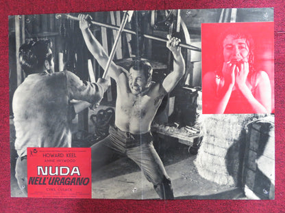 NUDA NELL'URAGANO - B ITALIAN FOTOBUSTA POSTER HOWARD KEEL CYRIL CUSACK 1958