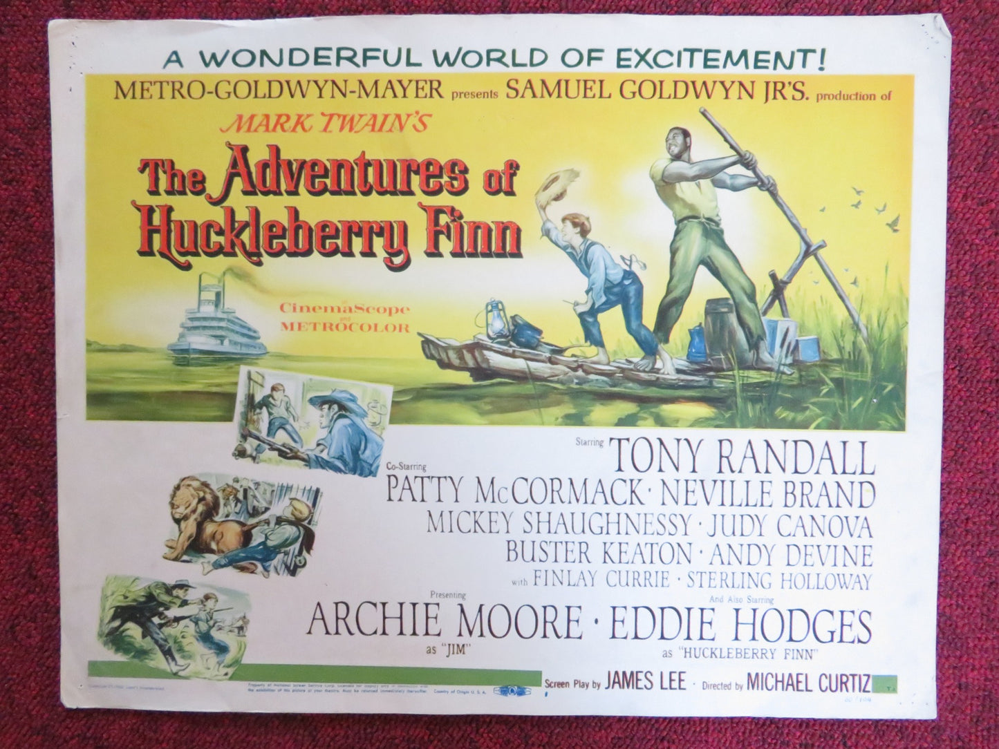 THE ADVENTURES OF HUCKLEBERRY FINN US LOBBY CARD FULL SET TONY RANDALL 1960