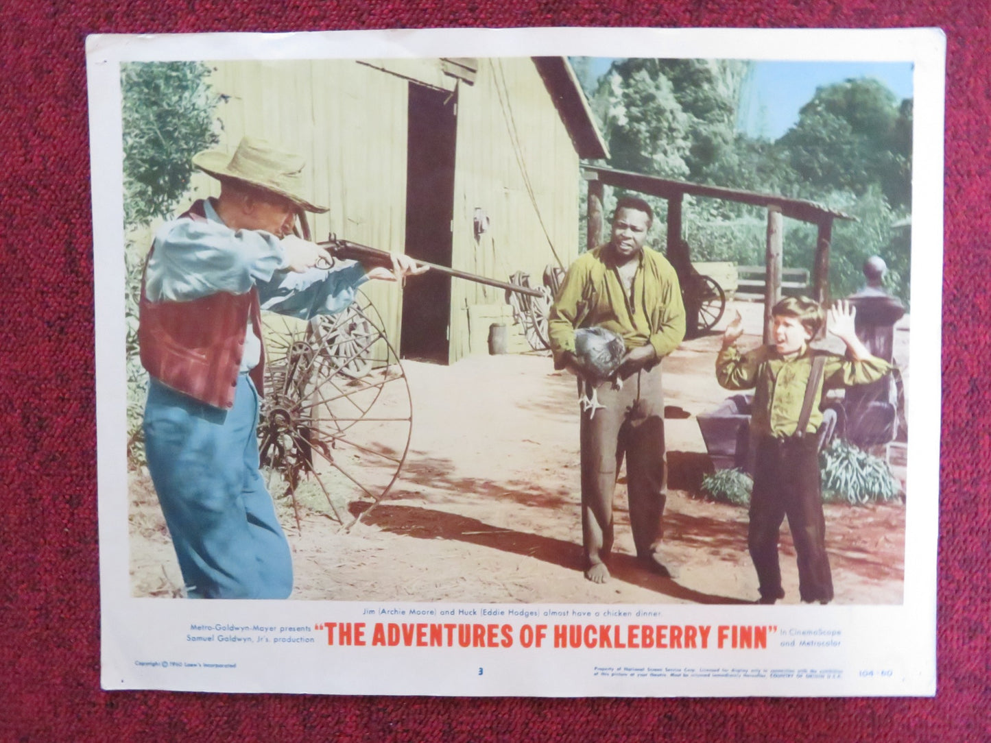 THE ADVENTURES OF HUCKLEBERRY FINN US LOBBY CARD FULL SET TONY RANDALL 1960