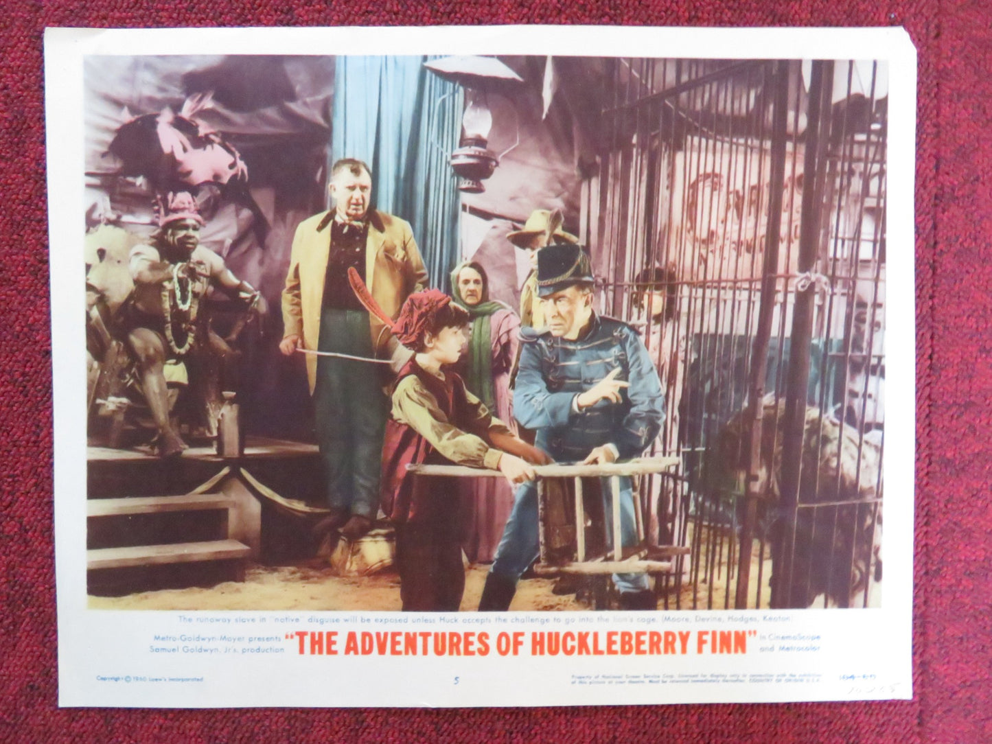 THE ADVENTURES OF HUCKLEBERRY FINN US LOBBY CARD FULL SET TONY RANDALL 1960