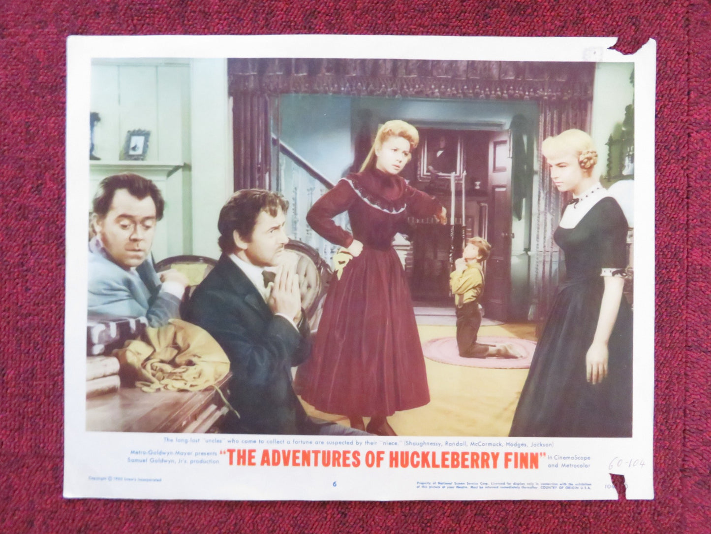 THE ADVENTURES OF HUCKLEBERRY FINN US LOBBY CARD FULL SET TONY RANDALL 1960