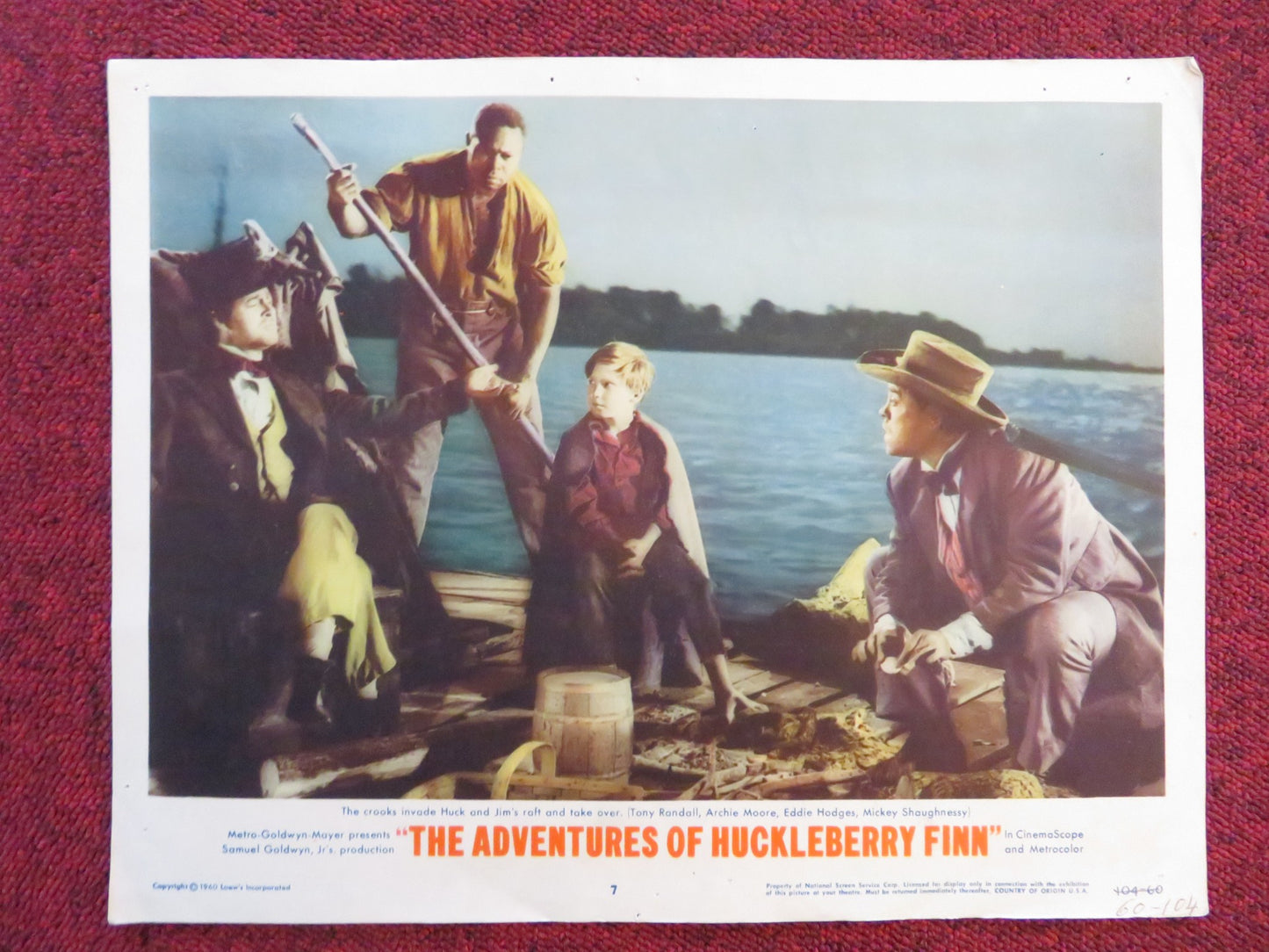 THE ADVENTURES OF HUCKLEBERRY FINN US LOBBY CARD FULL SET TONY RANDALL 1960