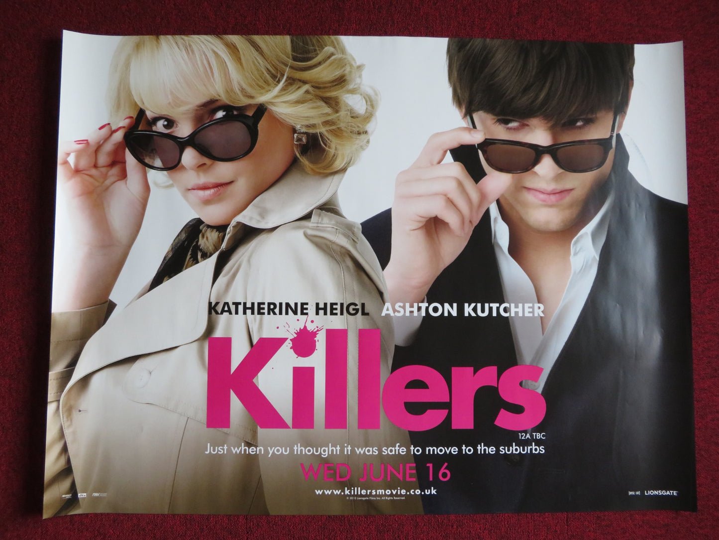 KILLERS UK QUAD (30"x40") ROLLED POSTER ASHTON KUTCHER KATHERINE HEIGL 2010