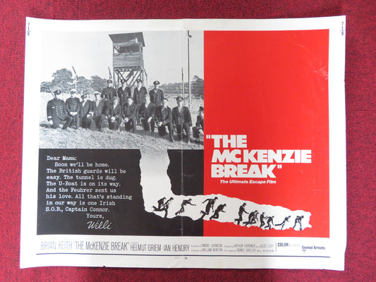 THE MCKENZIE BREAK US HALF SHEET (22"x 28") POSTER BRAIN KEITH HELMUT GRIEM 1970