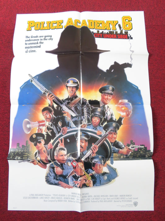 POLICE ACADEMY 6: CITY UNDER SIEGE FOLDED US ONE SHEET POSTER BUBBA SMITH 1989